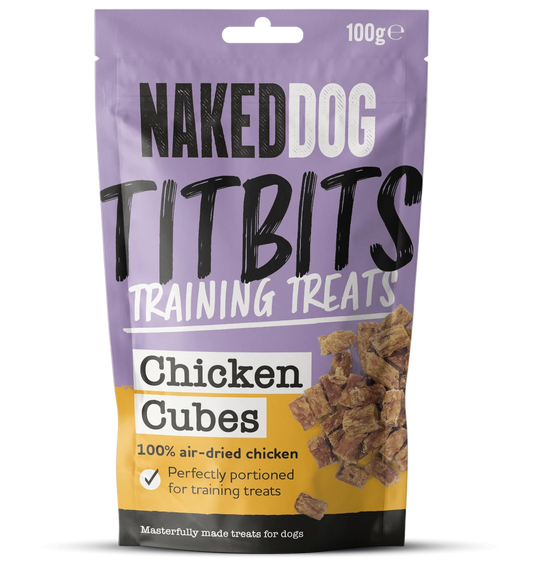 Naked Dog TITBITS training treats 100g - Chicken (Case of 6)