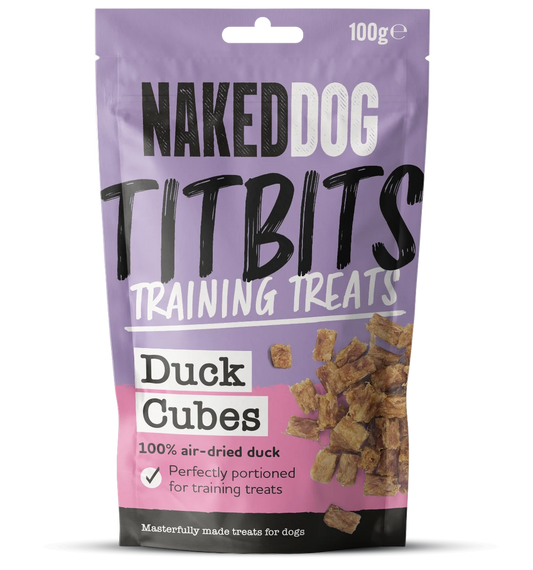 Naked Dog TITBITS training treats 100g - Duck (Case of 6)