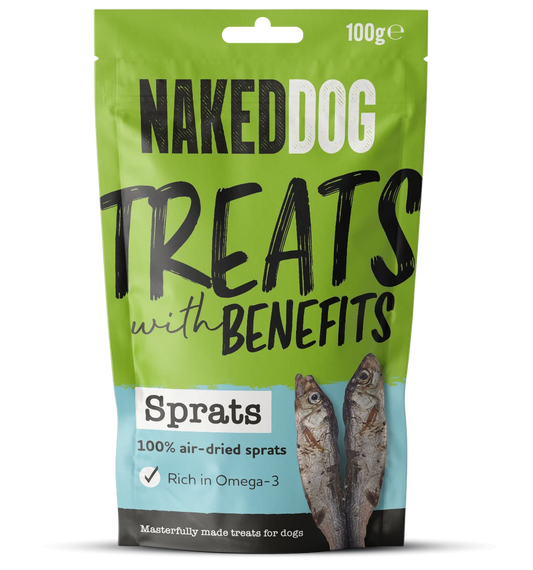 Naked Dog TREATS WITH BENEFITS 100g - Sprats (Case of 6)