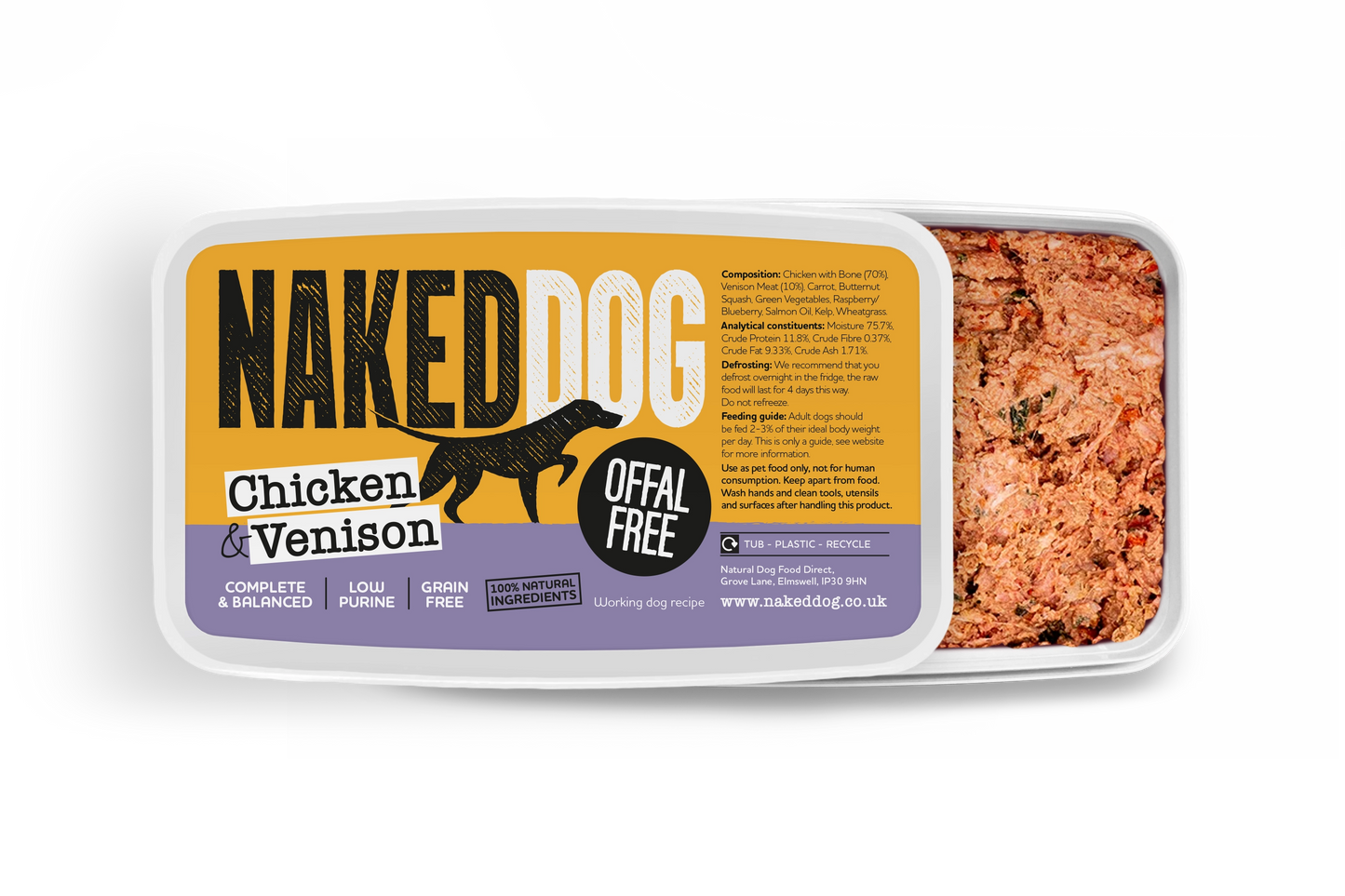 NAKEDDOG Offal Free Chicken & Venison 500g