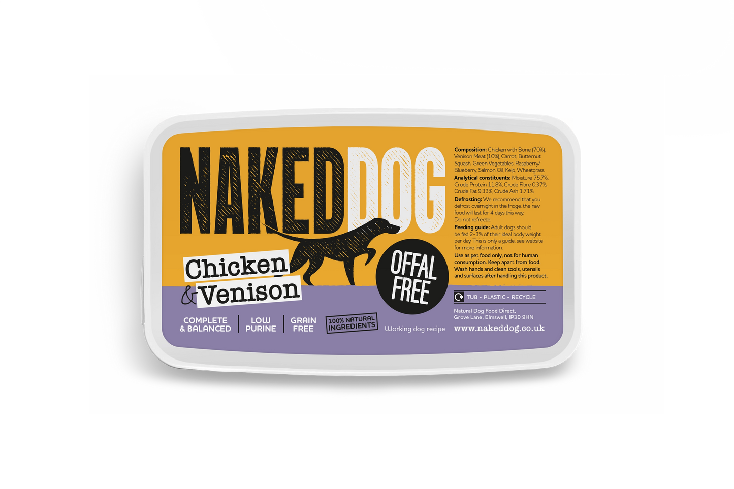NAKEDDOG Offal Free Chicken & Venison 500g