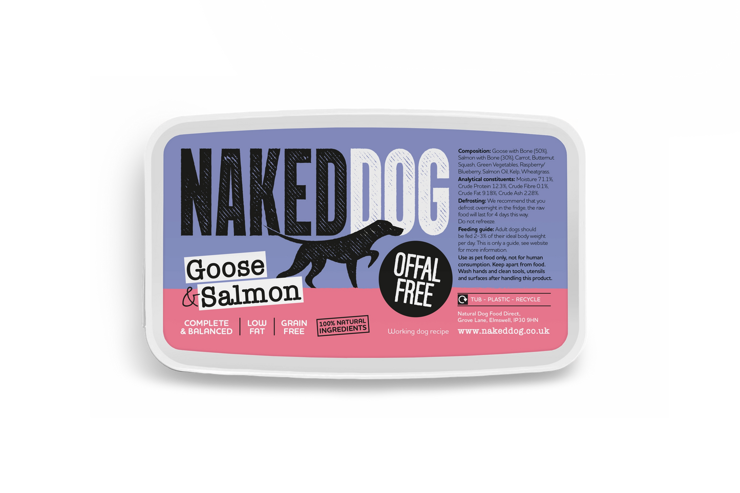NAKEDDOG Offal Free Goose & Salmon 500g