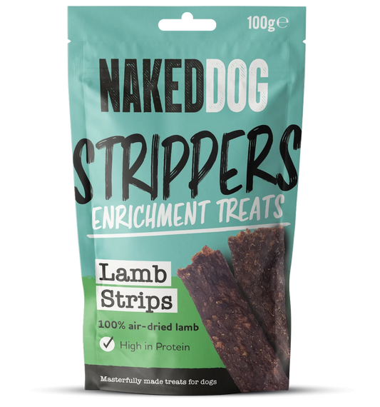 Naked Dog STRIPPERS Enrichment Treats 100g - 1x Lamb