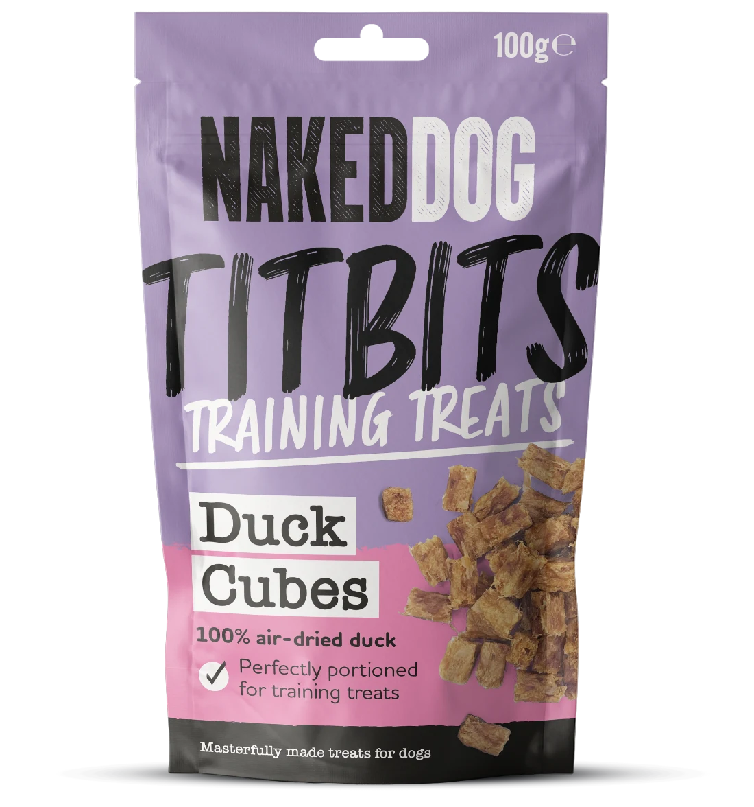 Naked Dog TITBITS training treats 100g - Duck (Case of 6)