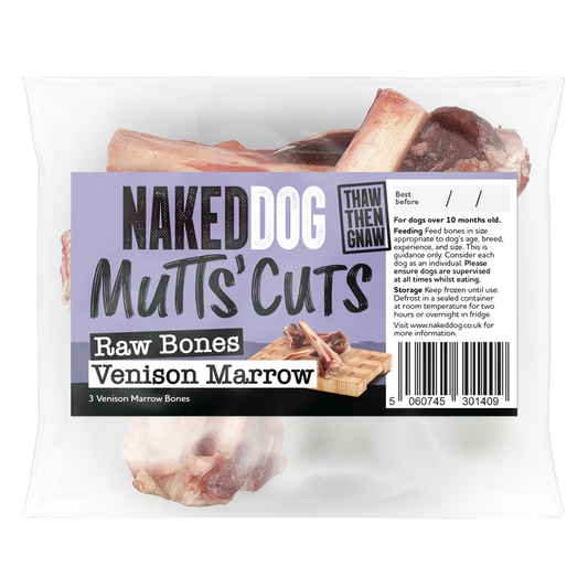 Naked Dog Mutts' Cuts Venison Marrow Bones (3 per pack)