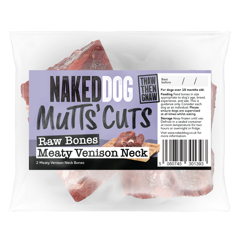 Naked Dog Mutts' Cuts Extra Meaty Venison Neck Bones (2 per pack)