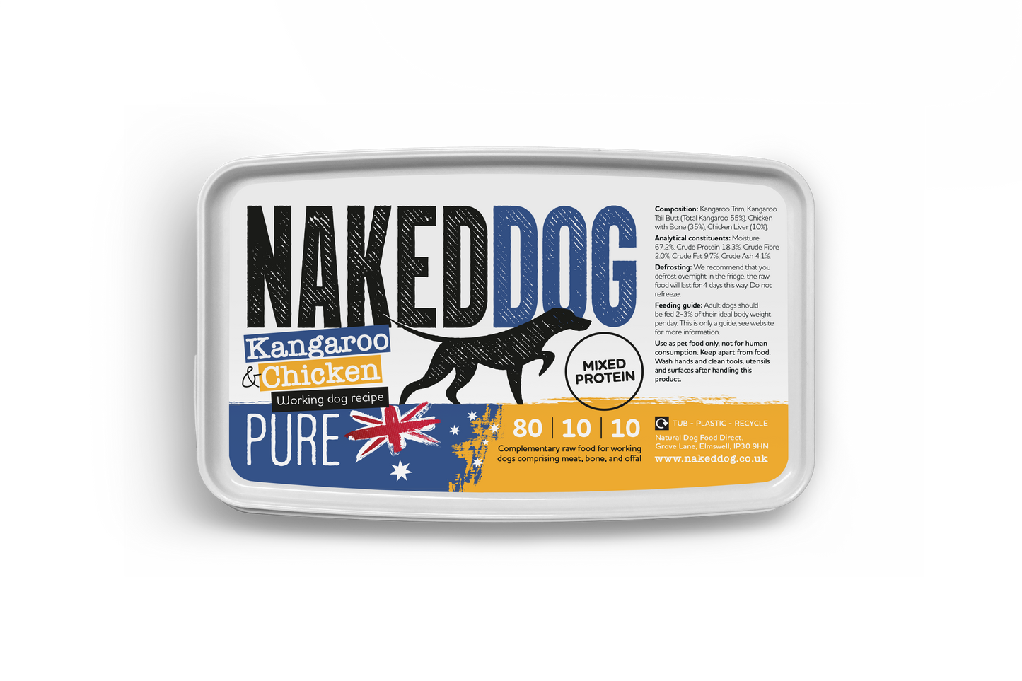 NAKEDDOG PURE 80/10/10 Kangaroo & Chicken 500g