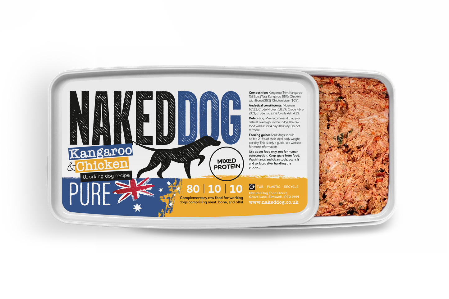NAKEDDOG PURE 80/10/10 Kangaroo & Chicken 500g