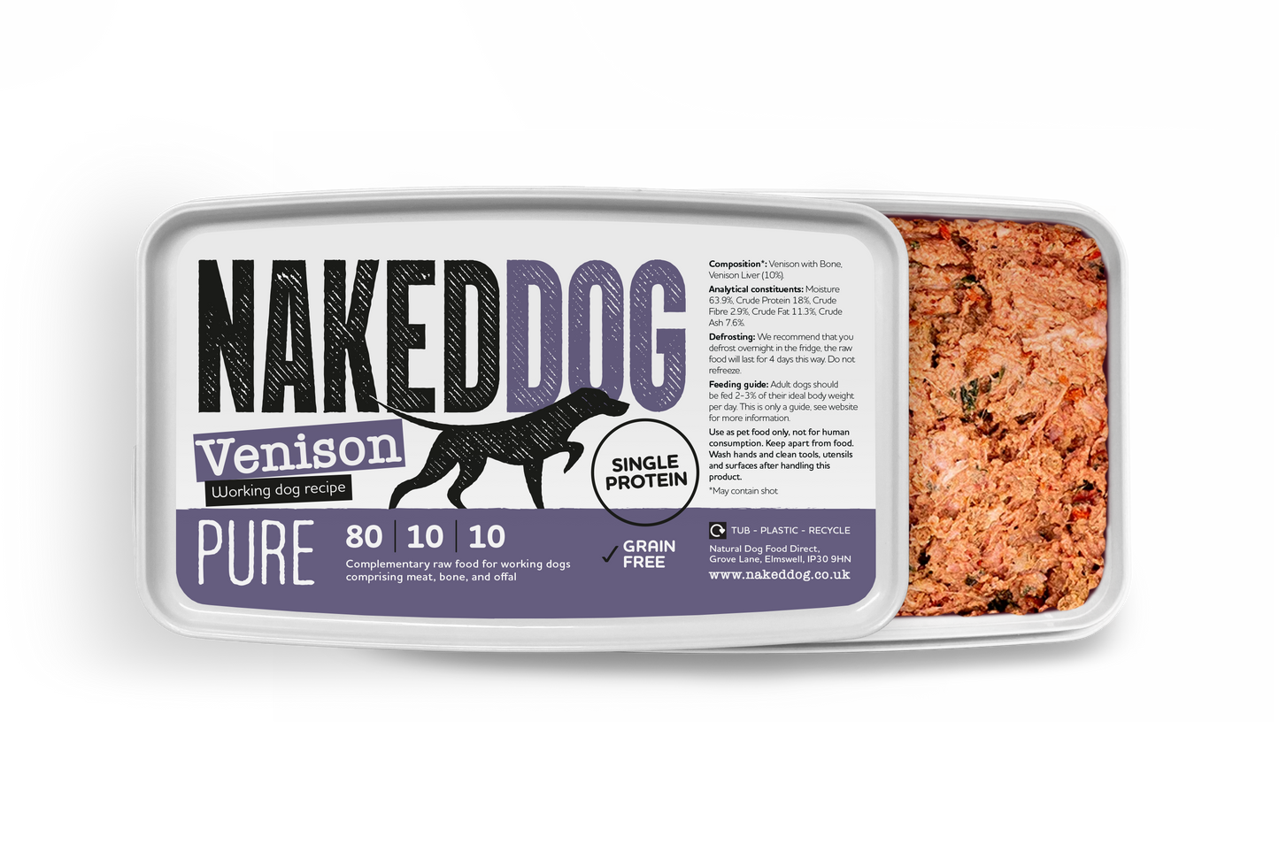 NAKEDDOG PURE 80/10/10 Venison 500g