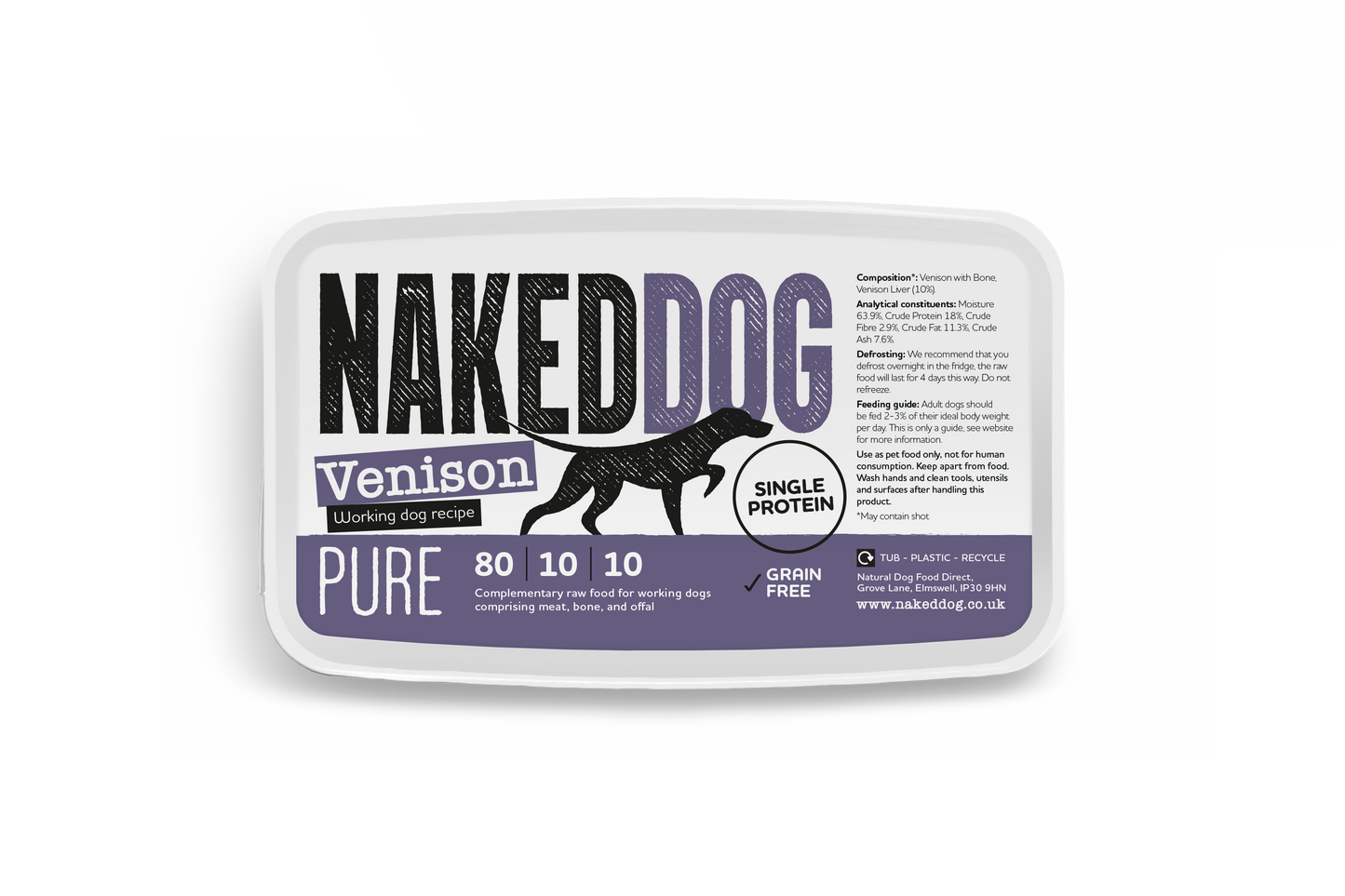 NAKEDDOG PURE 80/10/10 Venison 500g
