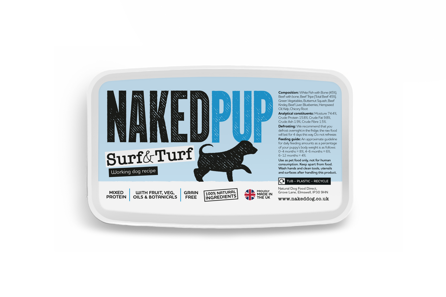 NAKEDDOG Puppy Surf & Turf 500g