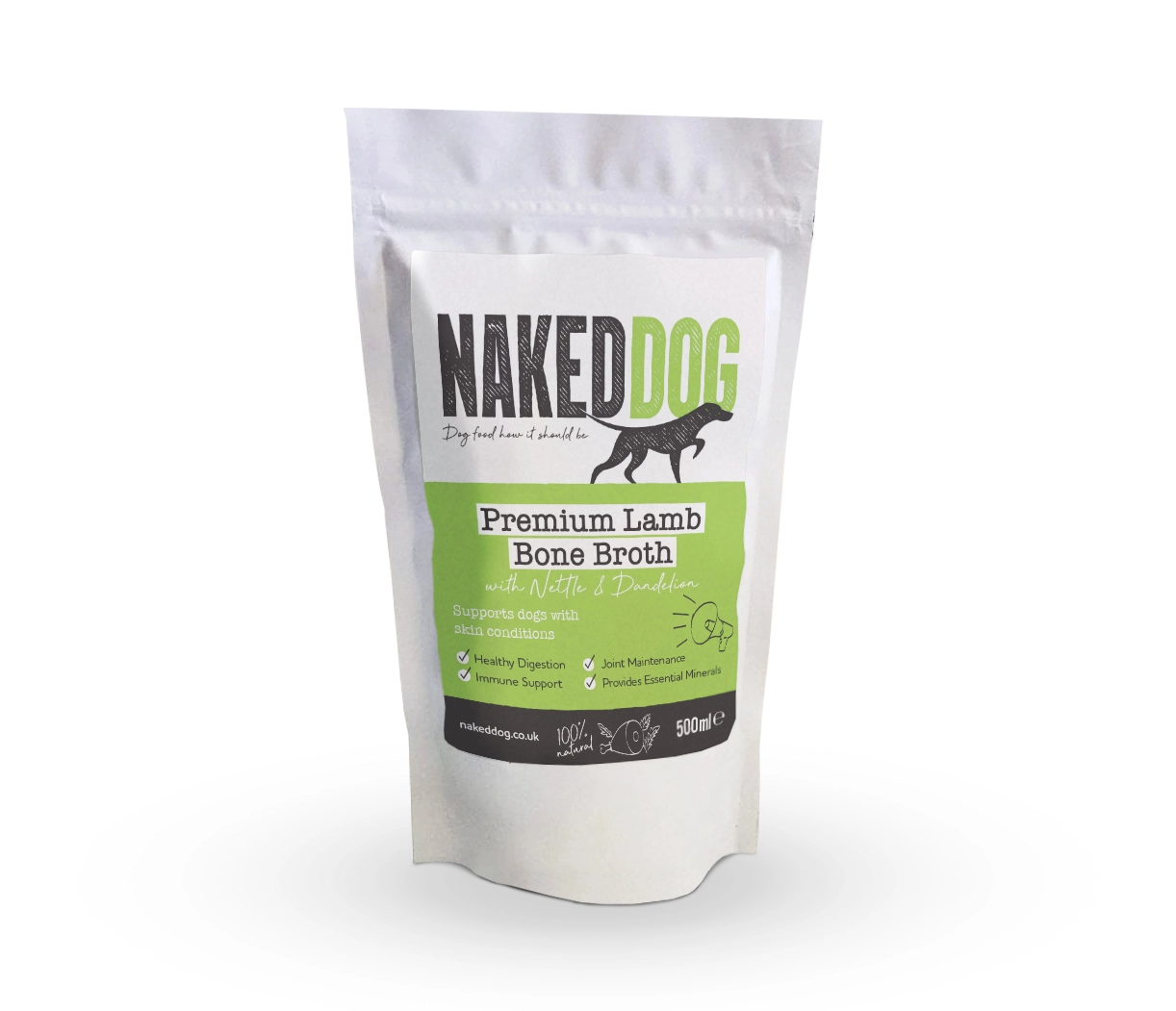 NAKEDDOG Bone Broth Lamb with Nettle & Dandelion 500g